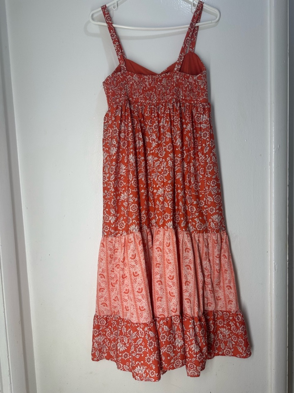 Red & White Floral Tiered Maxi Sundress - Picture 3 of 10
